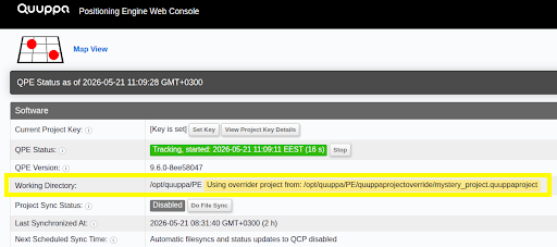 QPE Working Directory row