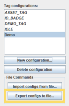 Export an Existing Tag Configuration