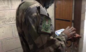 Soldier using handheld device