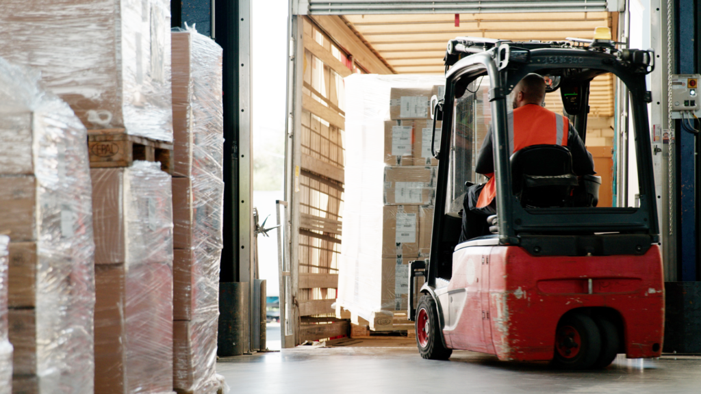 Forklift at DGS Transports dock